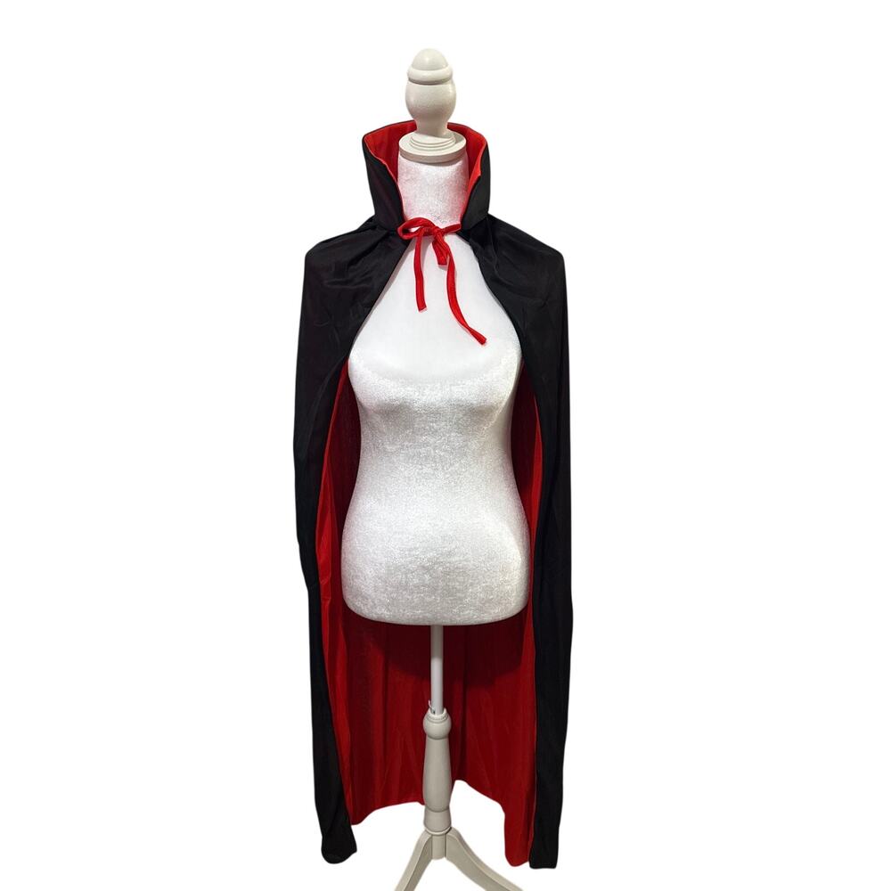 Vampire cape, temporary tattoos, and realistic teeth